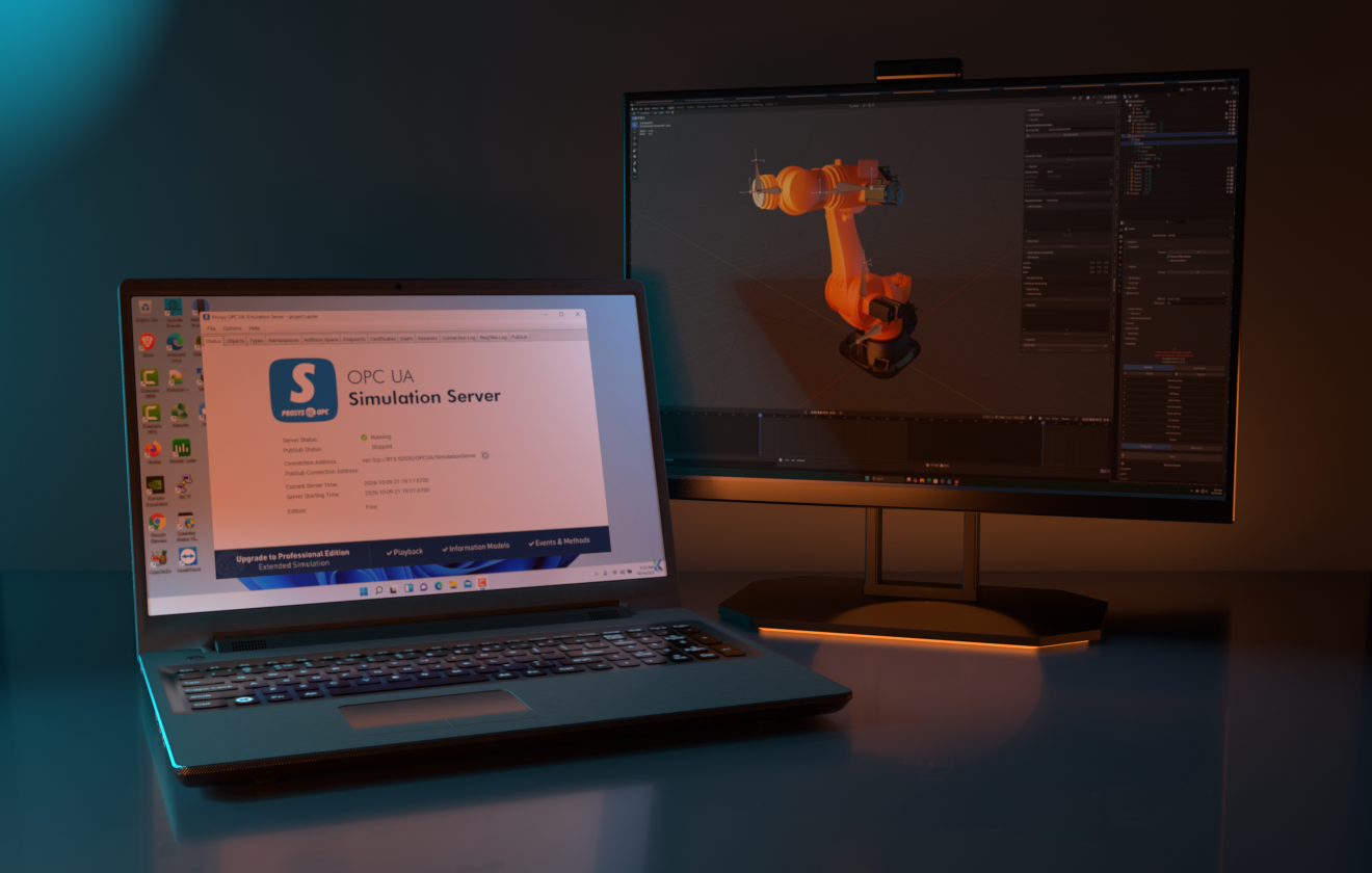 Diagram: server nodes in a tree linked to a moving slide in the 3D scene